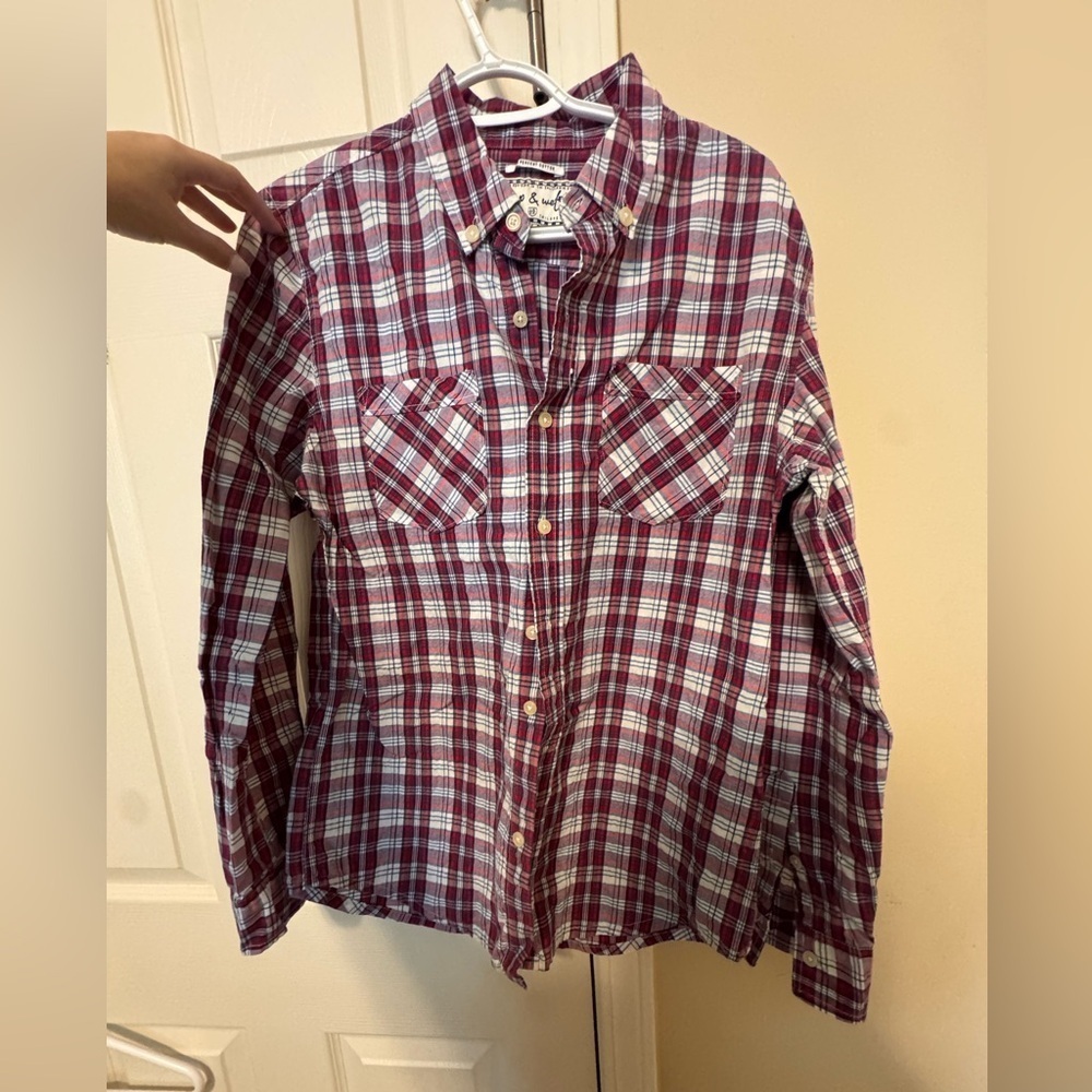 Warp + Weft Red and Blue Plaid Shirt